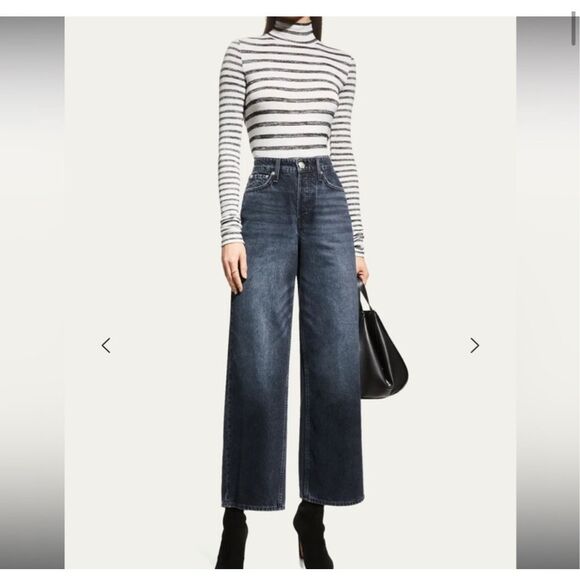 Rag & Bone $195 the knit turtleneck striped women's Medium NEW - Picture 1 of 9